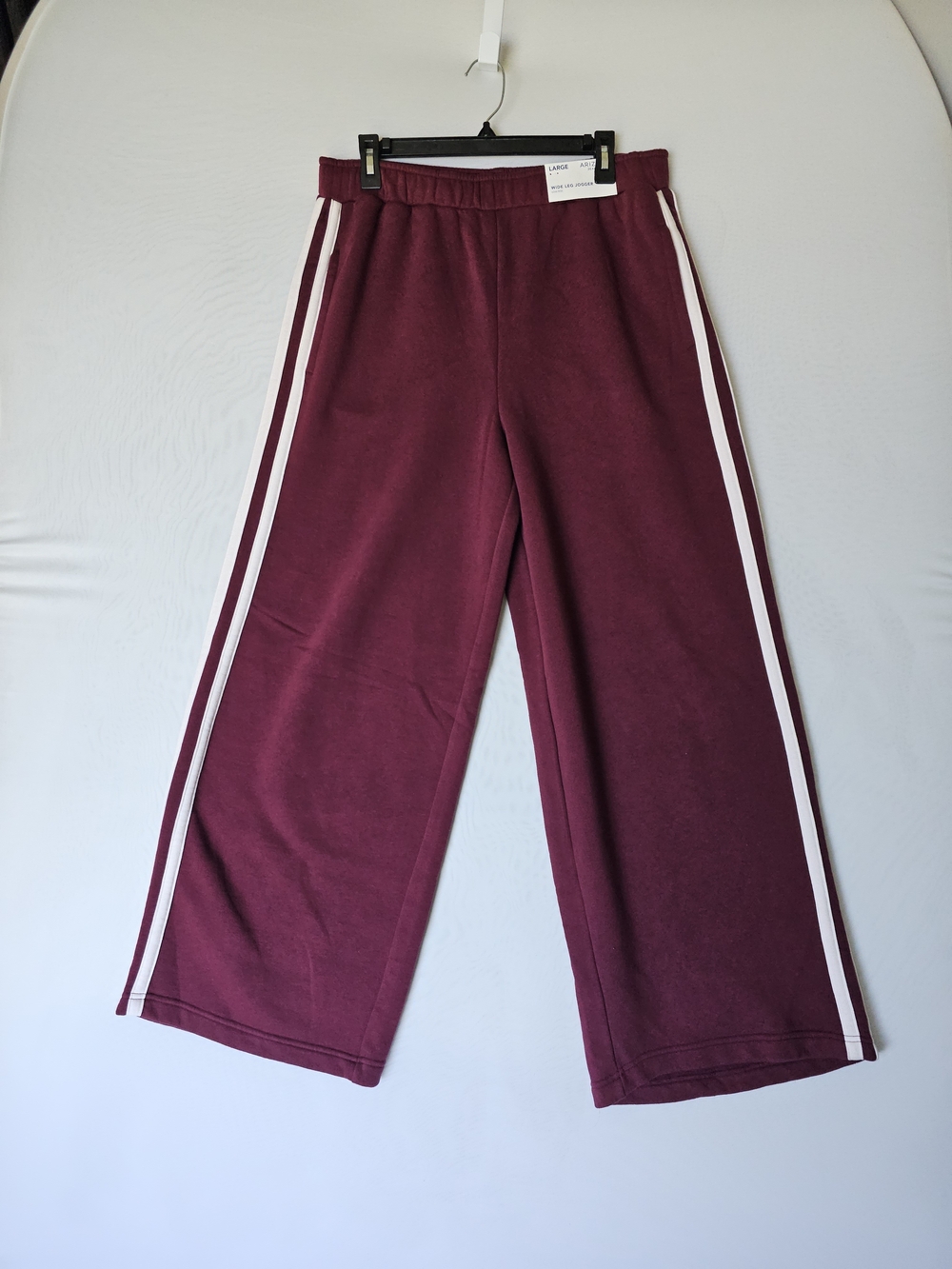 NWT Arizona Jean Co. Wide Leg Track Jogger Pants Burgundy Size Large